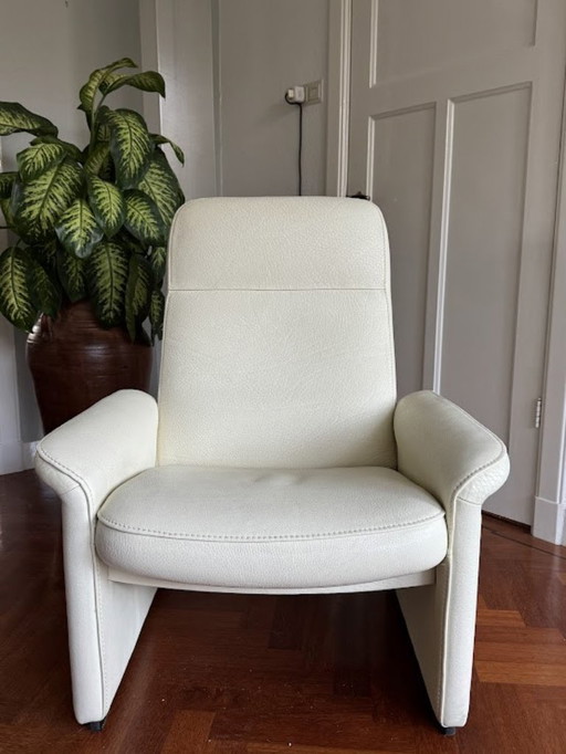Sillón reclinable de cuero blanco DS50 de Sede