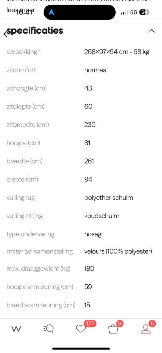 Image 1 of Divano in velluto color tortora, 4 posti