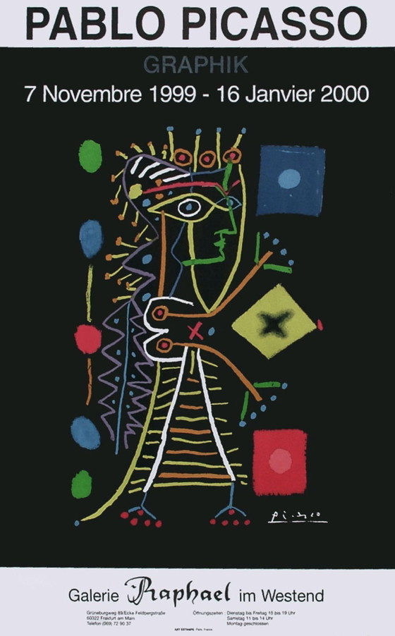 Image 1 of Pablo PICASSO Expo 99 - Affiche Galerie Raphaël im Westend 1999