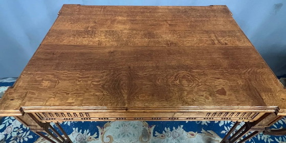 Mesa de centro de roble macizo estilo Luis XVI., Carritos de bar, Madera, Marrón (foto 4 de 6)