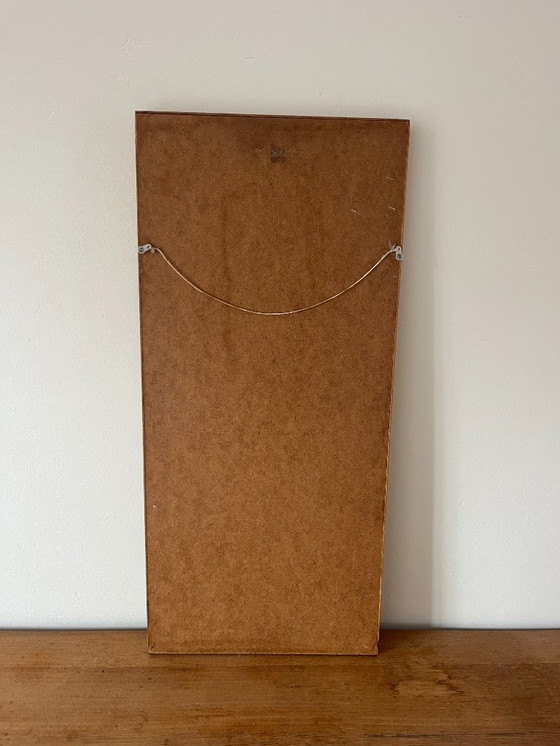 Image 1 of Vintage Deense eikenhouten spiegel met verstekhoeken - spiegel uit het midden van de 20e eeuw