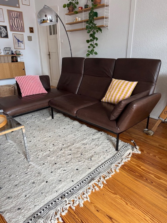 Image 1 of Brühl Roro Medium 3-Seater Leather Pearl Dark-Brown