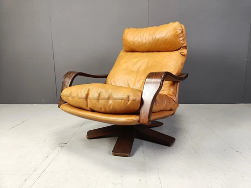 Vintage leren fauteuil, 1970S