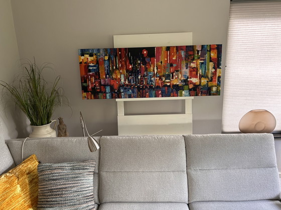 Image 1 of Modern abstract Skyline painting