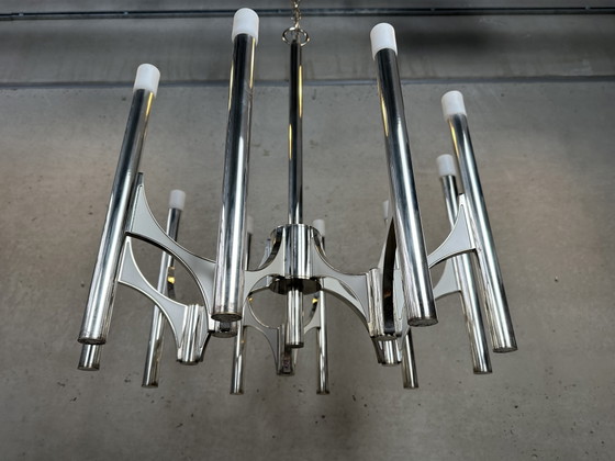 XL Vintage Design ‘Orbit’ Chandelier - Sciolari – Brass, Silver (photo 12 of 14)