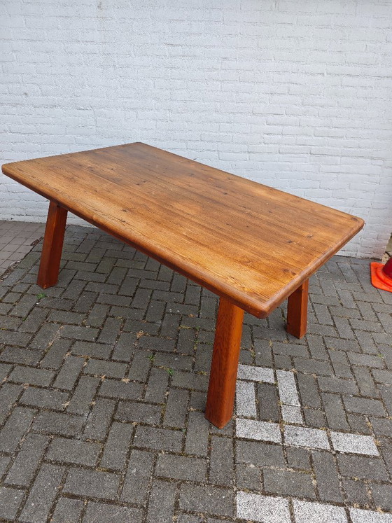 Set da pranzo composto da 5 sedie e tavolo in legno massello - stile brutalista, wabi-sabi, giapponese (photo 15 of 15)