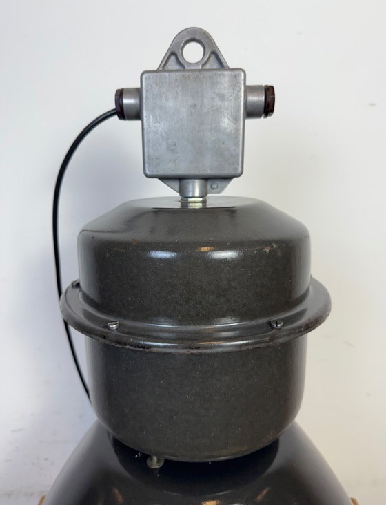 Image 1 of Grote zwarte geëmailleerde industriële hanglamp van Elektrosvit, jaren 60