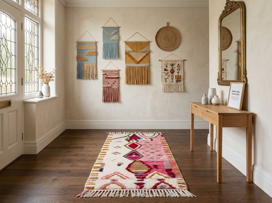 Handmade Boujad Wool Rug: Colorful Moroccan Berber Carpet I – Art Prints, Abstract (photo 10 of 17)