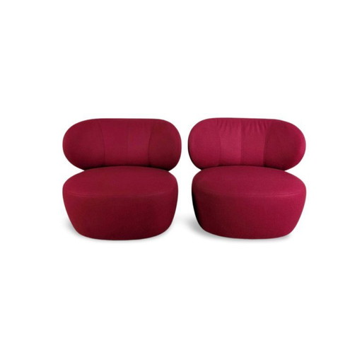 2x original Walter Knoll armchair EOOS fabric purple design