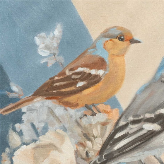 Image 1 of Birds and Flowers, oil on canvas, 30x30 cm, Sandra Kolondam