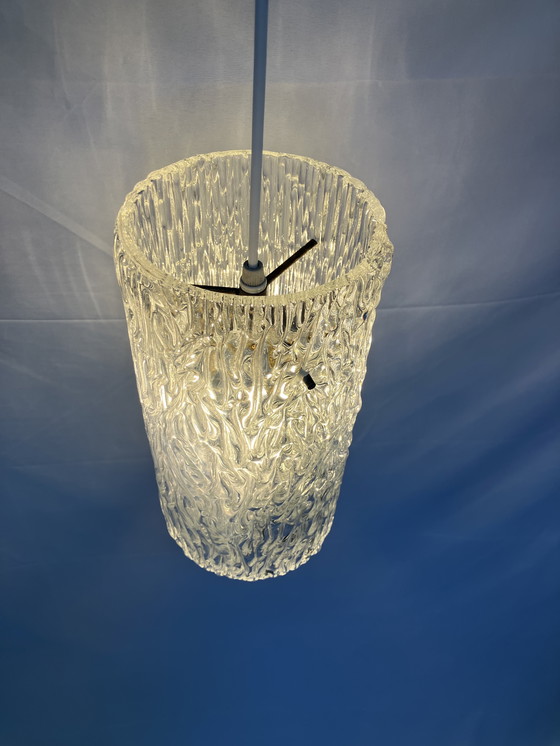 Image 1 of Suspension vintage en verre dépoli Kalmar Franken années 1950/60