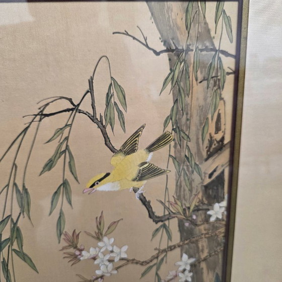 Image 1 of Vintage Chinese silk painting (Gongbi style), from 1955