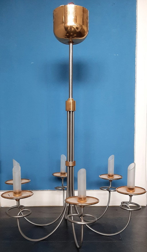 Italian 6 light chandelier/hanging lamp - 1990s