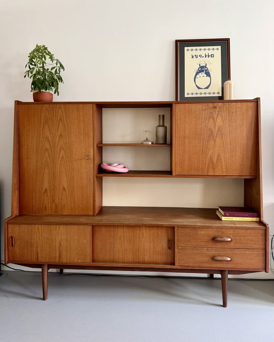 Beautiful Vintage Design High Board / Wall Unit – VDE Bergmeubel – Teak Wood – 1960s (photo 2 of 8)