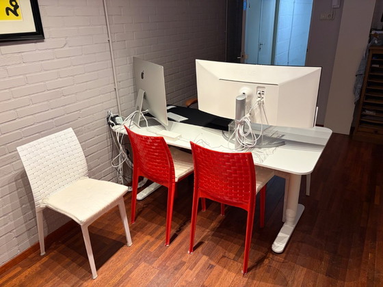 Image 1 of 4 Kartell design chairs 2 reds and 2 whites