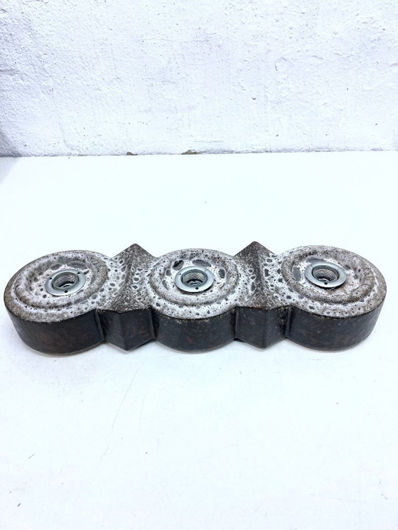 Image 1 of Two triple wall lamps from the 1960s/70s, brutalist style, PAN ceramics