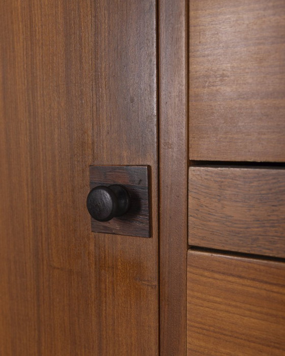 Image 1 of Vintage 1960s wooden highboard, baroque design