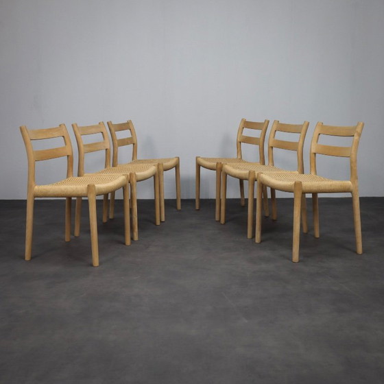 Image 1 of Ensemble de 6 chaises de salle à manger modèle 84 de Niels Otto Møller, années 1970