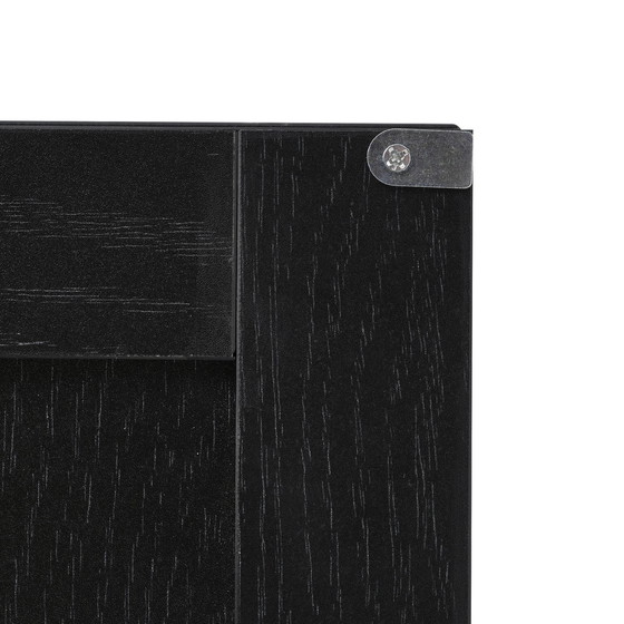 Image 1 of Credenza nera Urban Meuble con ante in vetro in rattan, anta semicircolare 160*40*80cm VELZU