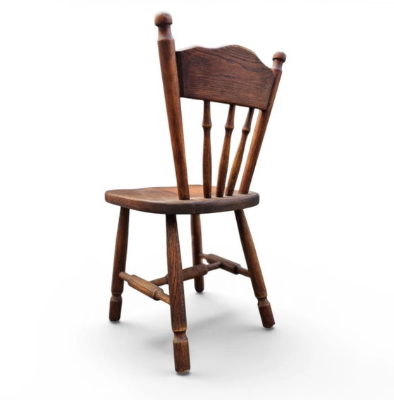 Set of 2 Oak Wood Victorian Child's Stick Back Chairs, 1960s – Dining chairs (photo 3 of 14)