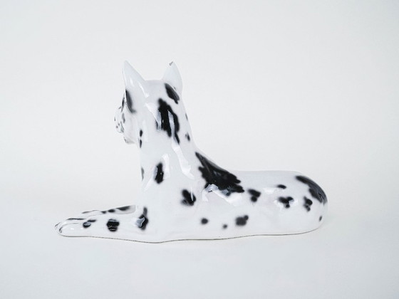 Image 1 of Figurine en céramique représentant le chien Arlekin, design italien, années 1970, fabriquée en Italie