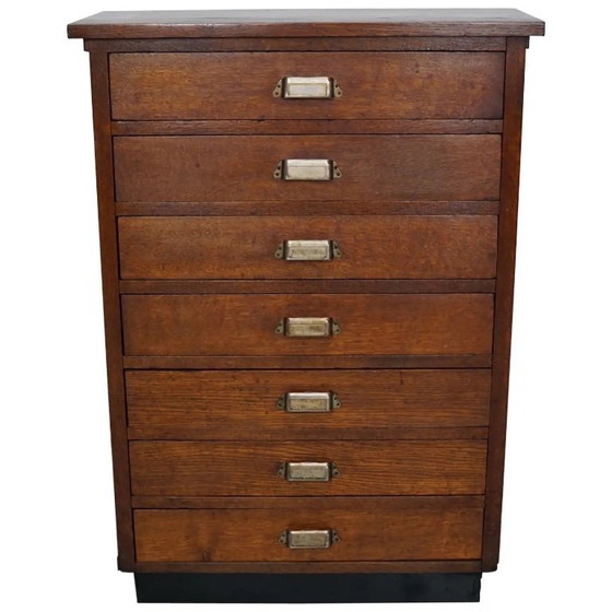 Image 1 of Dutch oak apothecary/archive cabinet, 1930s