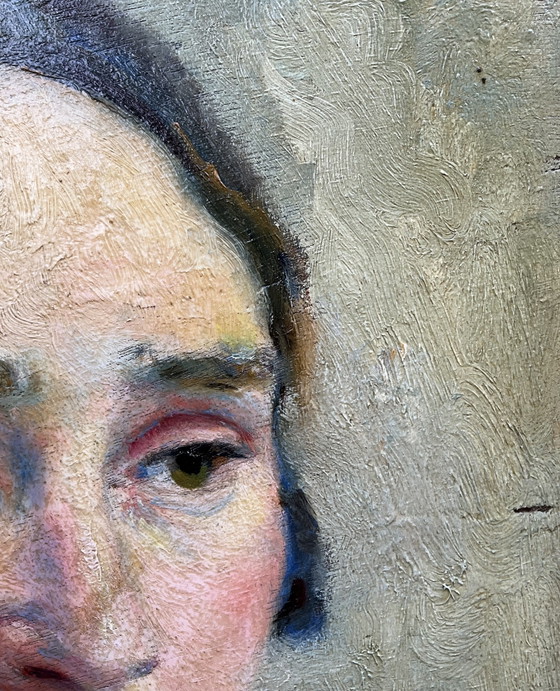 Modernist Female Portrait, Oil on Wood Panel, Circa 1930 – Paintings & Drawings (photo 6 of 10)