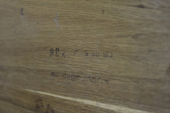 Image 1 of Vintage Mid-Century Danish Modern Minimalist Black Oak Desk with Chrome Base, 1970s