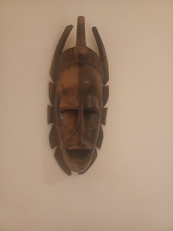 Image 1 of Máscara africana de madera, República Democrática del Congo, posterior a 1960, estilo songye/luba kifwede, tallada a mano, 37 cm
