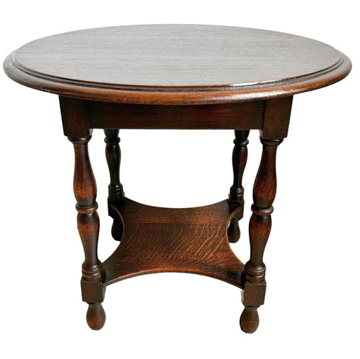 Antique round oak side table