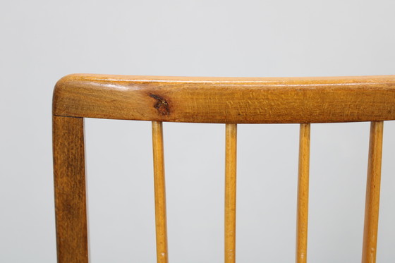 Image 1 of 1970 Ensemble de quatre chaises de salle à manger en hêtre, Allemagne de l'Ouest