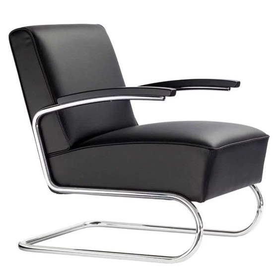Due Poltrone S411 in pelle, Thonet, Legno, Nero (foto 9 di 12)