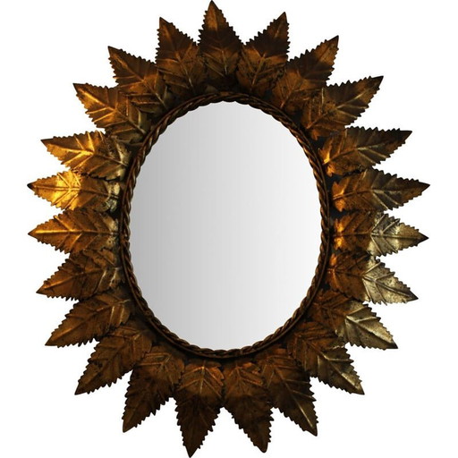 Vintage oval sun mirror