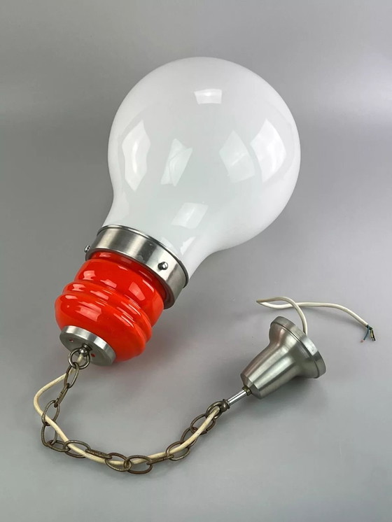 Image 1 of Lampada da soffitto anni '60-'70 lampada a sospensione in vetro di Murano "Bulb" Italia Space Age