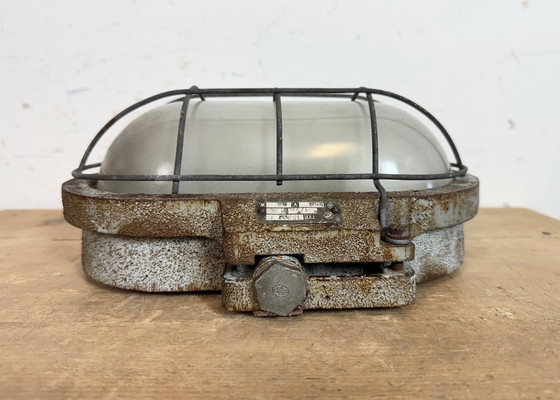 Image 1 of Grey Rusty Industrial Cast Iron Wall Light from Elektrosvit, 1960s