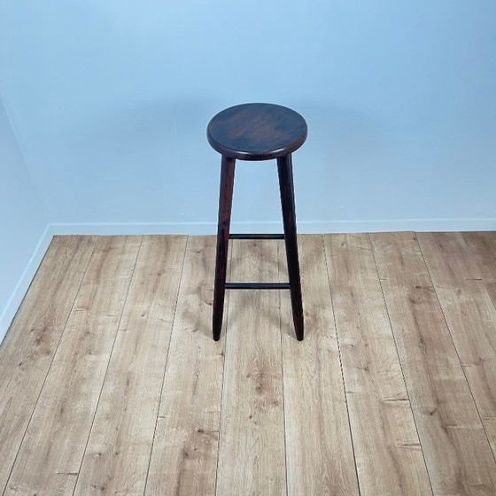 Image 1 of Brutalist Bar Stool in Stained Oak 