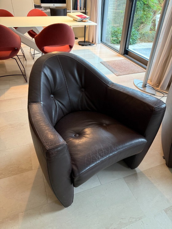 Poltrone in pelle marrone Leolux - set di 2 (foto 2 di 7)
