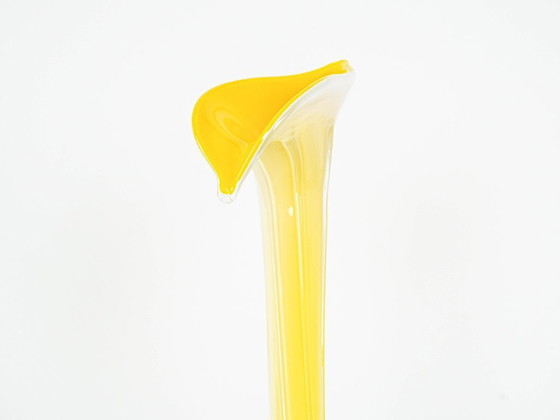 Image 1 of Yellow vase, Murano glass, Italian design, 1970s, made in Italy