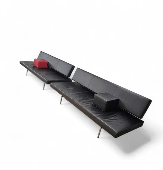Martin Visser BR 02.7 / Slaapbank / 't Spectrum / Jaren 80 / Zwart leer / Rood kussen – Slaapbanken, Leather (photo 2 of 13)
