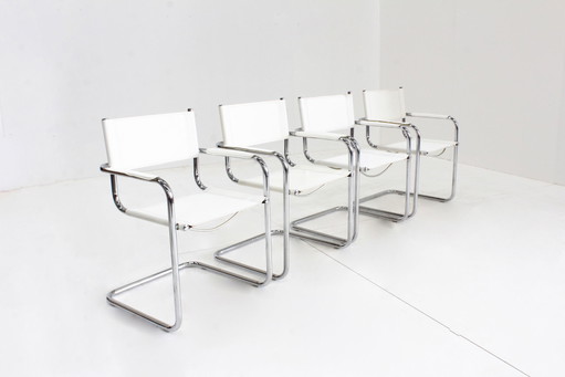 Set of vintage dining room chairs chrome tube frame