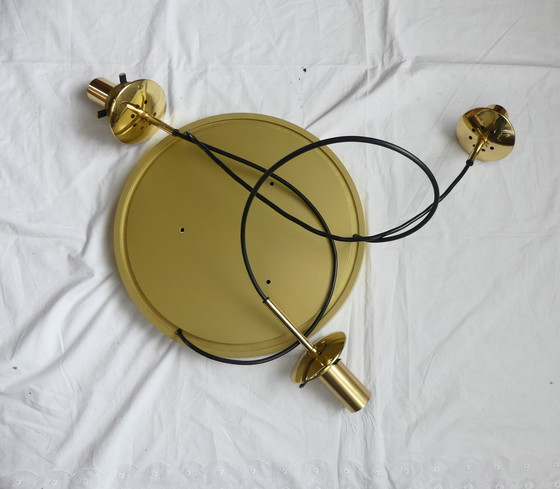 Image 1 of Ceiling lamp cascade lamp Limburg 3 globes bubble glass 70s aeb