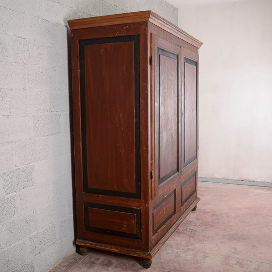Mobile dipinto marrone italiano del XIX secolo con cornici nere – Armadi, Legno, Rustic (photo 3 of 14)