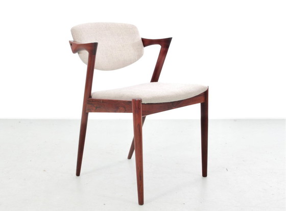 Set van 6 Scandinavische stoelen in Rio palissanderhout, model 42 – Eetkamerstoelen, Wood (photo 3 of 11)