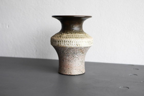 Image 1 of Brutalist ceramic vase in Scandinavian modernist style from the mid-century by Thomas Hellström for Nittsjö, Sweden.