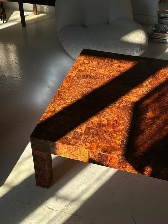 Low Table in Patchwork Elmwood Burl, Large Format. Belgium, late 1990s – Coffee tables (photo 7 of 10)