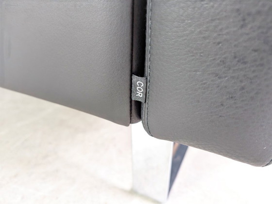 Image 1 of Sofá de tres plazas COR Conseta original, sofá de diseño, cuero negro