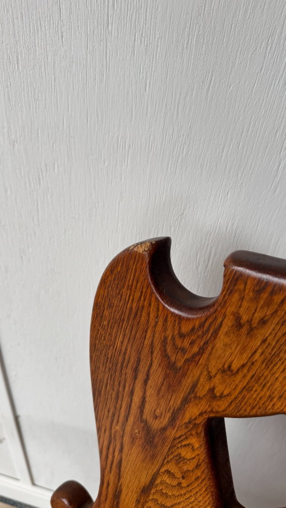 Image 1 of Comfortable brutalistische eiken stoelen