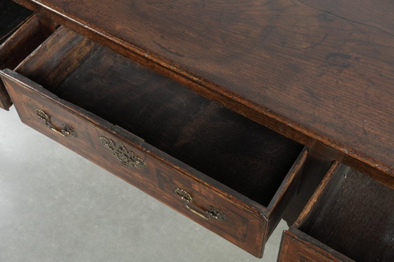 Image 1 of Large antique English oak sideboard from the 18th century
