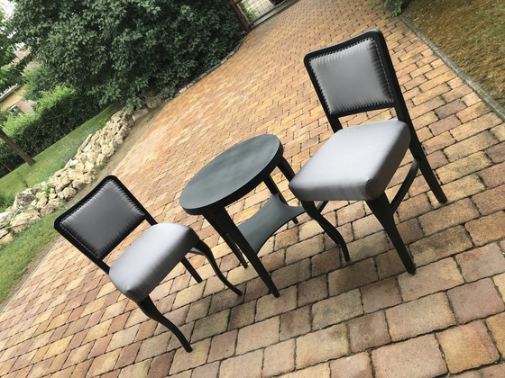 Sedie da pranzo Art Déco con tavolo, anni '20, set di 3 – Set da pranzo, Art Deco (photo 5 of 7)