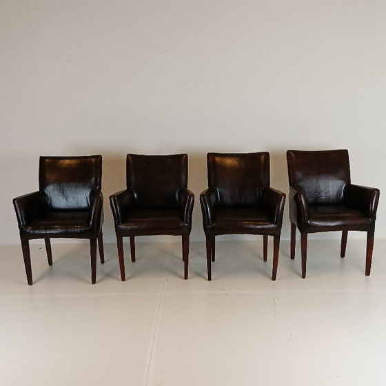 Image 1 of Bellissime sedie da pranzo in pelle di pecora (set di 4 sedie)